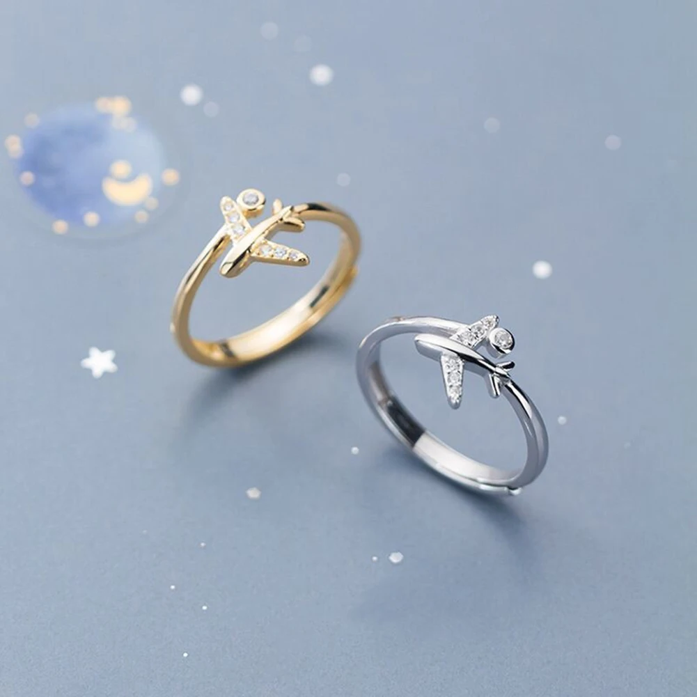 Fashion Cute Silver Color Zircon Airplane Adjustable Open Finger Rings For Women Korean Charming Fashion Jewelry Gift Wedding 
Fashion Cute Silver Color Zircon Airplane Adjustable Open Finger Rings For Women Korean Charming Fashion Jewelry Gift Wedding
