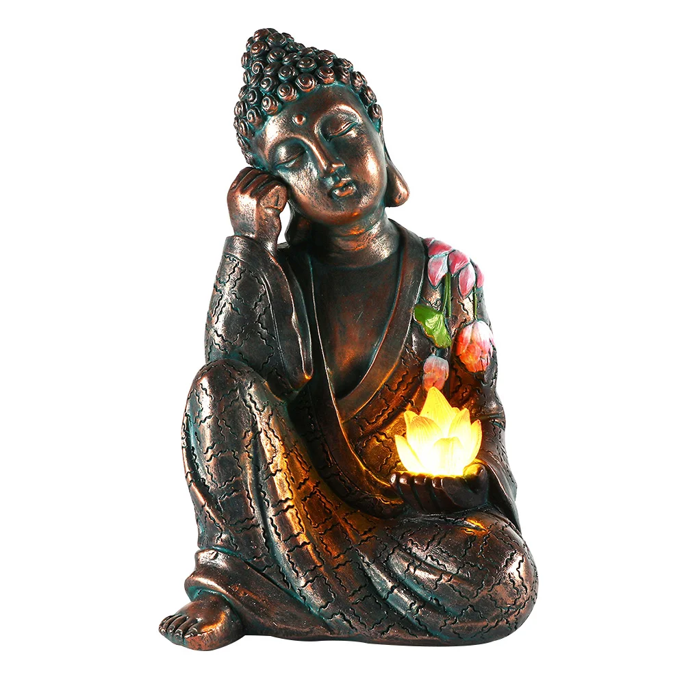 Statue Garden Decor Zen Solar Sculpture Figurine Patio Apartment Resin Outdoor Light Figurines Decorations Home Temple 
Statue Garden Decor Zen Solar Sculpture Figurine Patio Apartment Resin Outdoor Light Figurines Decorations Home Temple