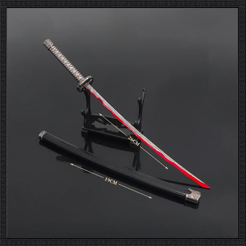 26CM ER Game Merch Rivers of Blood Zinc Alloy Metal Weapon Model Craft Toys Sword with Sheath Collections
26CM ER Game Merch Rivers of Blood Zinc Alloy Metal Weapon Model Craft Toys Sword with Sheath Collections
