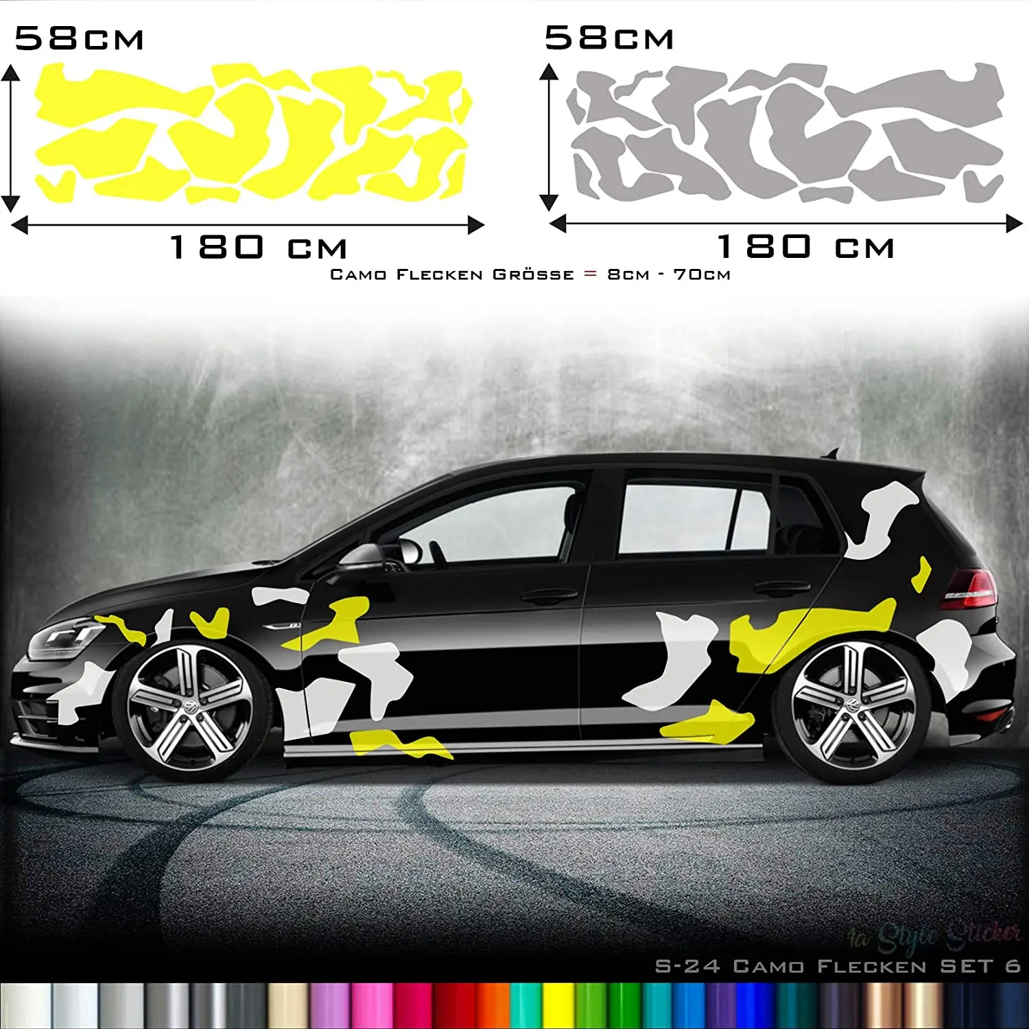1A Style Sticker Seitenaufkleber Auto Tarnfelck Aufkleber Set 2 Farbig WUNSCHFARBE Camo Camouflage Autosticker Auto Seitenaufkle
1A Style Sticker Seitenaufkleber Auto Tarnfelck Aufkleber Set 2 Farbig WUNSCHFARBE Camo Camouflage Autosticker Auto Seitenaufkle