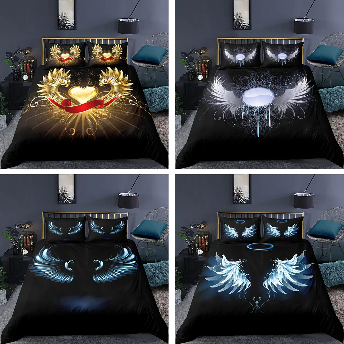 Модный комплект черного постельного белья с крыльями, пододеяльник, простыня, наволочка, двуспальный, двуспальный, односпальный, постельно...
Модный комплект черного постельного белья с крыльями, пододеяльник, простыня, наволочка, двуспальный, двуспальный, односпальный, постельно...