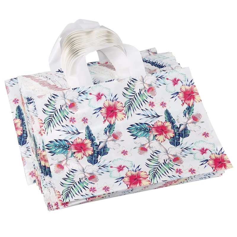 50Pcs Shopping Portable Hand Plastic Bag Tropical Leaf Flower Plastic Bag For Gifts Cloth Packing Party Birthday Supplies
50Pcs Shopping Portable Hand Plastic Bag Tropical Leaf Flower Plastic Bag For Gifts Cloth Packing Party Birthday Supplies