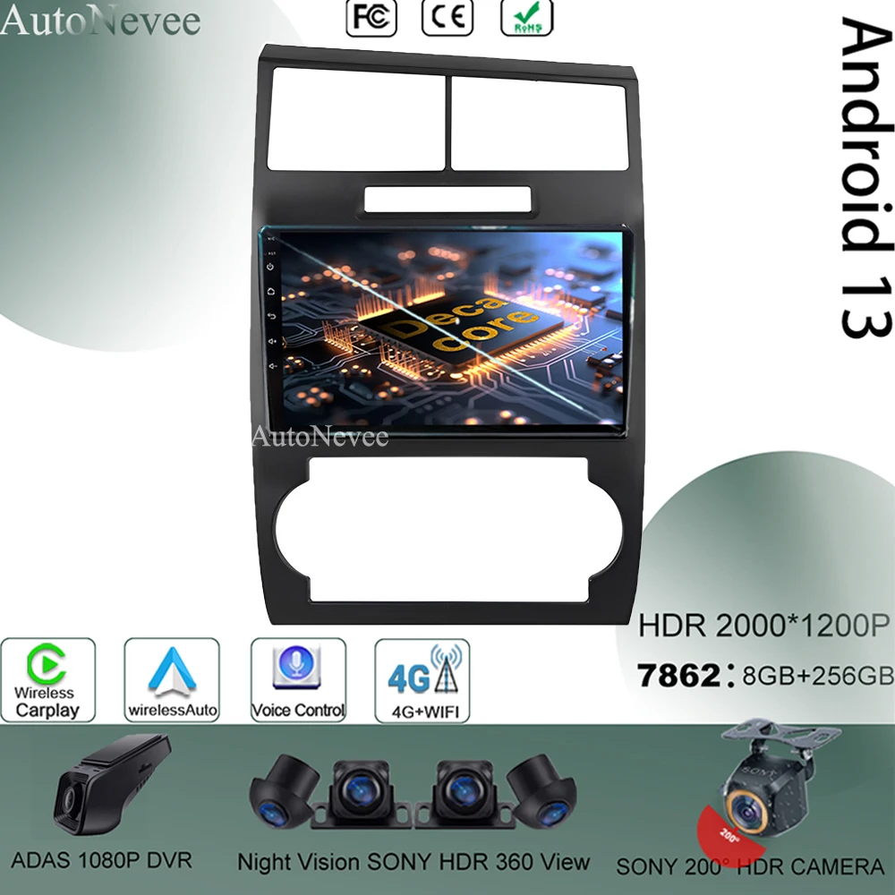 7862 Car Radio Android 13 For Dodge Charger Magnum 2005-2007 Auto HDR QLED Screen Stereo Head Unit Multimedia Player 2DIN WIFI
7862 Car Radio Android 13 For Dodge Charger Magnum 2005-2007 Auto HDR QLED Screen Stereo Head Unit Multimedia Player 2DIN WIFI