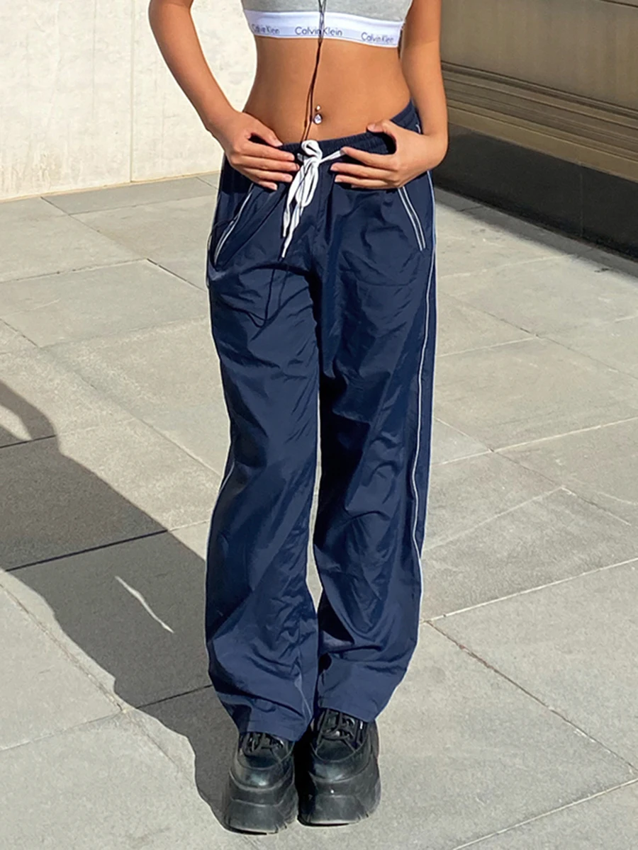 Women'S Elastic Tie High Waist Show Thin Street Fashion Loose Trousers Contrast Color Tie Women'S Straight Leg Trousers
Women'S Elastic Tie High Waist Show Thin Street Fashion Loose Trousers Contrast Color Tie Women'S Straight Leg Trousers