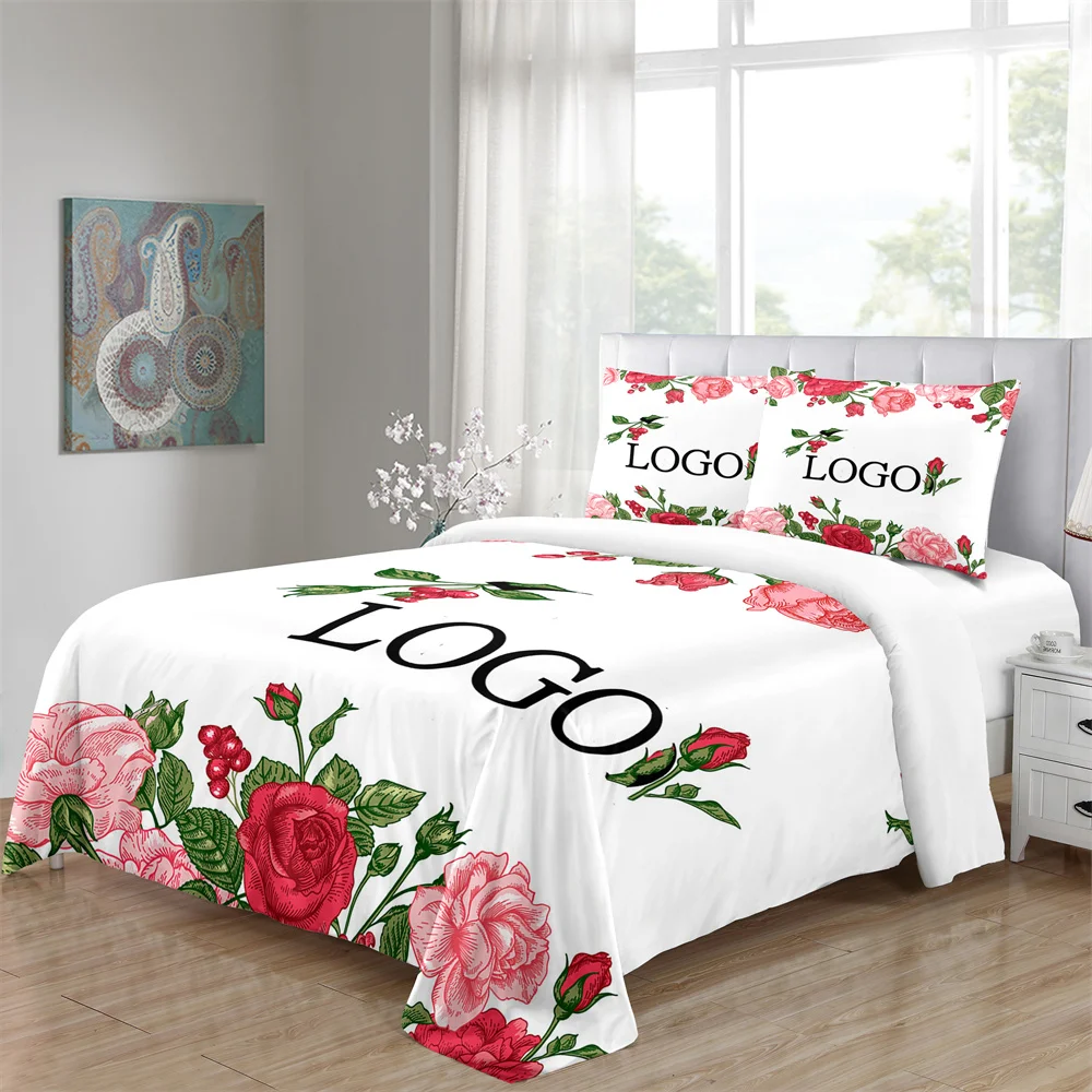 

Роскошный современный брендовый Комплект постельного белья с логотипом, комплект из 3 предметов, пододеяльник, 2 Наволочки с молнией, одинарный, двойной, полный, Королевский