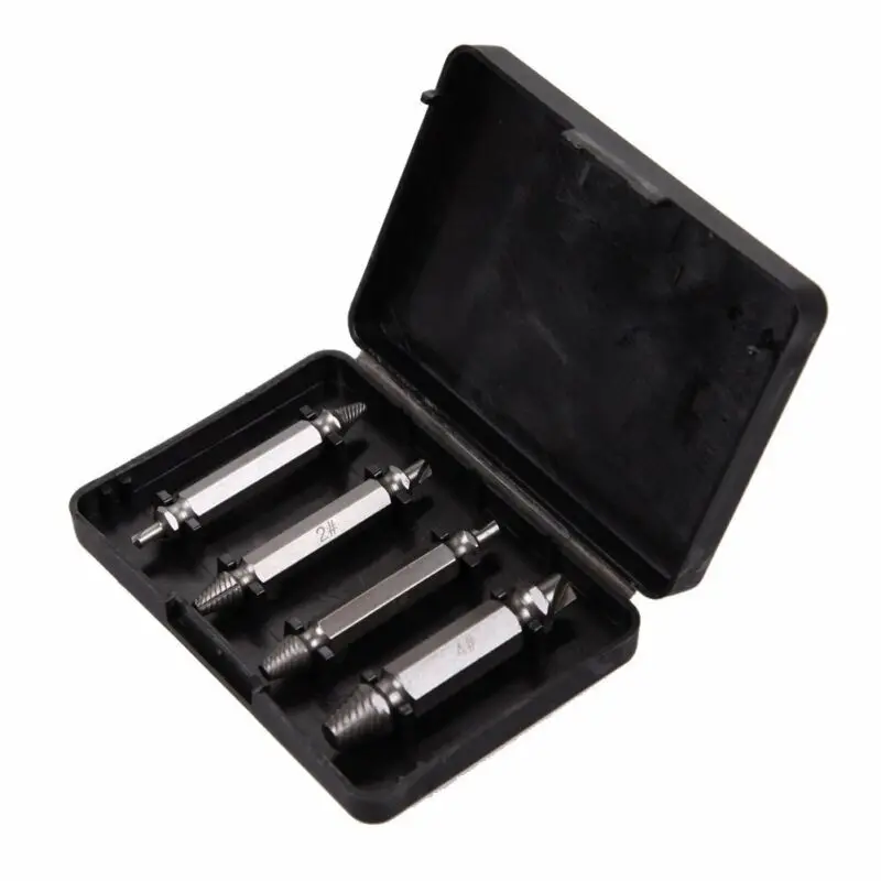 4PCS Damaged Screw Extractor Drill Bit Double-Headed Damaged Screw Extractor Set Bolt Bits Guide Tool Remover Tool
4PCS Damaged Screw Extractor Drill Bit Double-Headed Damaged Screw Extractor Set Bolt Bits Guide Tool Remover Tool