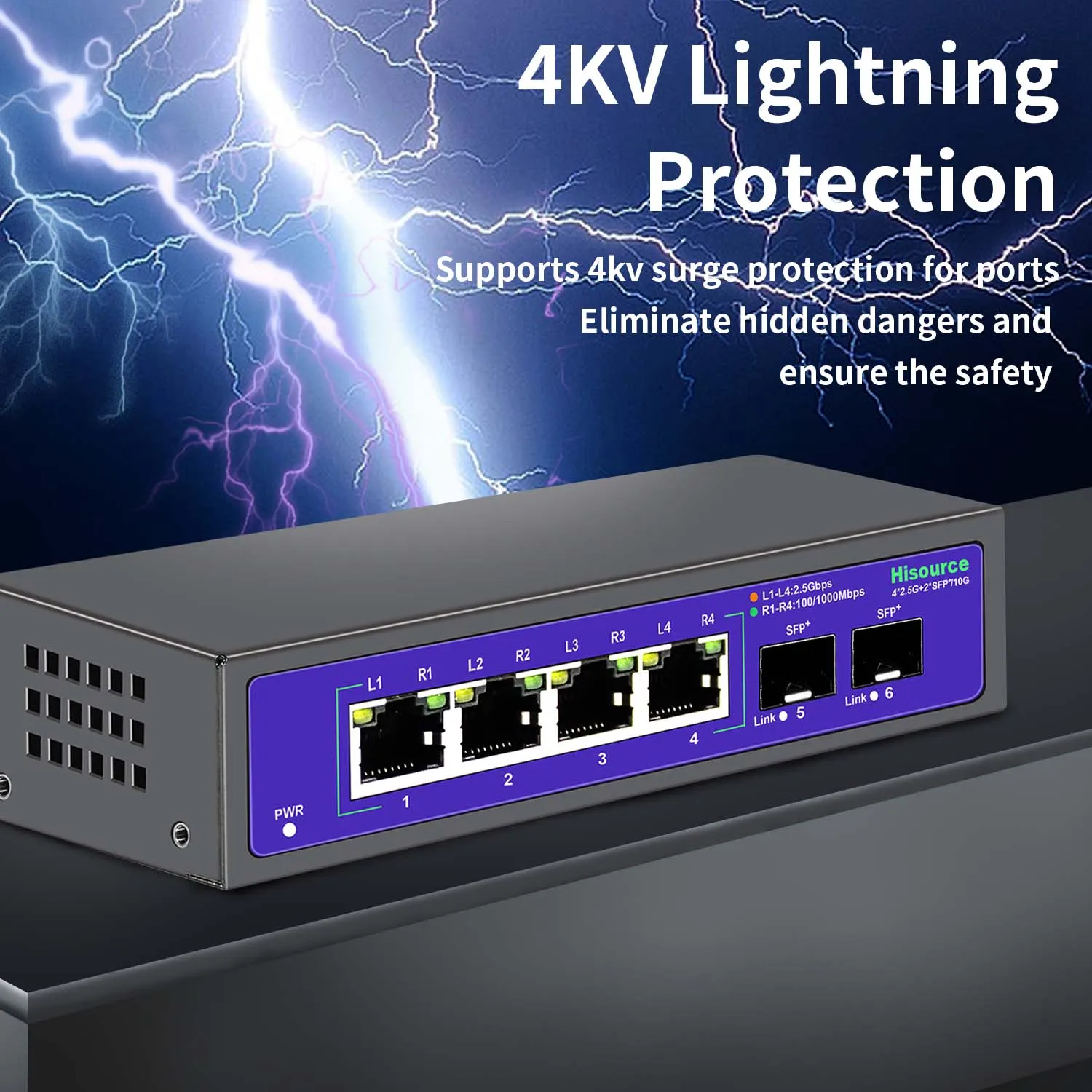 Hisource 4 5 8 Port 2.5G Series Ethernet Switch None POE Network Switch with 10G SFP for Wireless AP
Hisource 4 5 8 Port 2.5G Series Ethernet Switch None POE Network Switch with 10G SFP for Wireless AP