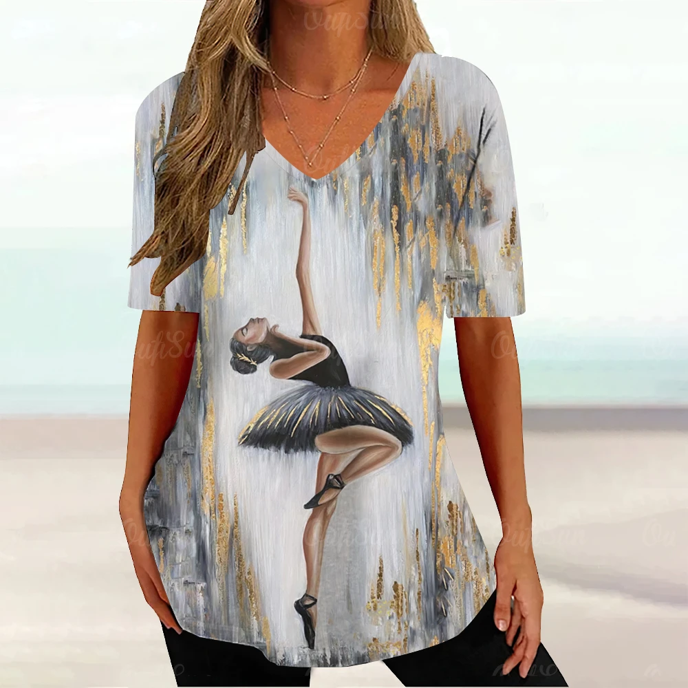 Woman Tshirt Elegant Fashion Tees Printed Graghic Clothing Ladies V Neck Top Loose Casual Pullover Aesthetic Design Short Sleeve
Woman Tshirt Elegant Fashion Tees Printed Graghic Clothing Ladies V Neck Top Loose Casual Pullover Aesthetic Design Short Sleeve