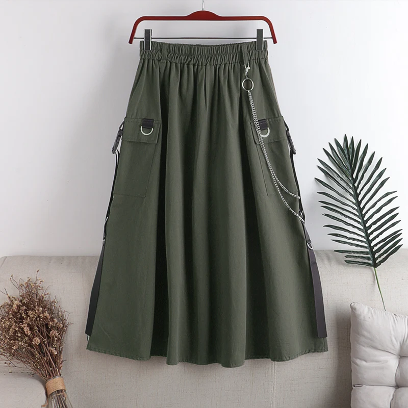 Chic Chain Skirts High Waist Elastic Jupe Packets Mujer Faldas New Autumn Long White Skirt Casual Women Clothes Dropshipping
Chic Chain Skirts High Waist Elastic Jupe Packets Mujer Faldas New Autumn Long White Skirt Casual Women Clothes Dropshipping