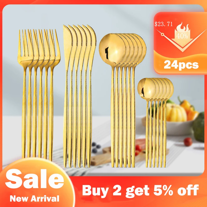 24pcs Stainless Steel Western Tableware Set Knife Forks Spoons Silverware Home Flatware Set Dishwasher Safe Dinnerware Set
24pcs Stainless Steel Western Tableware Set Knife Forks Spoons Silverware Home Flatware Set Dishwasher Safe Dinnerware Set
