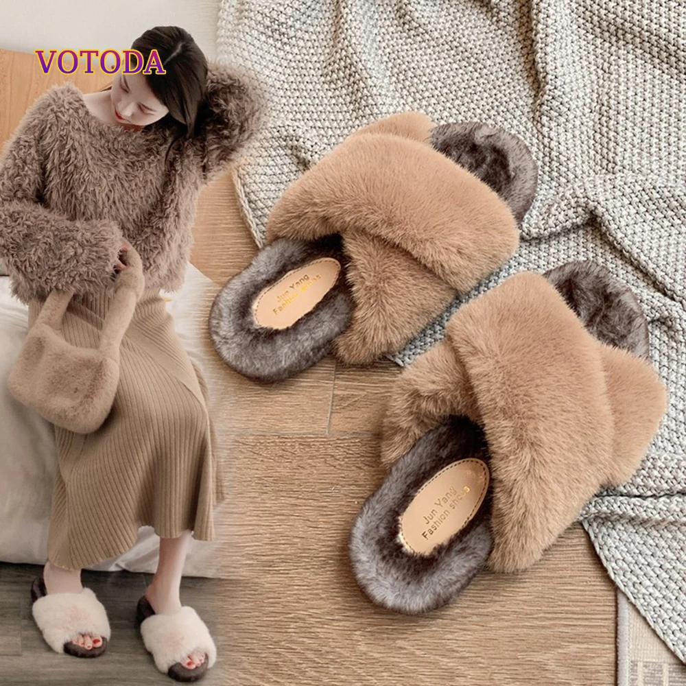 Winter Cross-tied Fur Slippers for Women Fluffy Faux MinkSlides Soft Furry Home Slipper Luxury Brand Design Plush Flip Flop Shoe
Winter Cross-tied Fur Slippers for Women Fluffy Faux MinkSlides Soft Furry Home Slipper Luxury Brand Design Plush Flip Flop Shoe