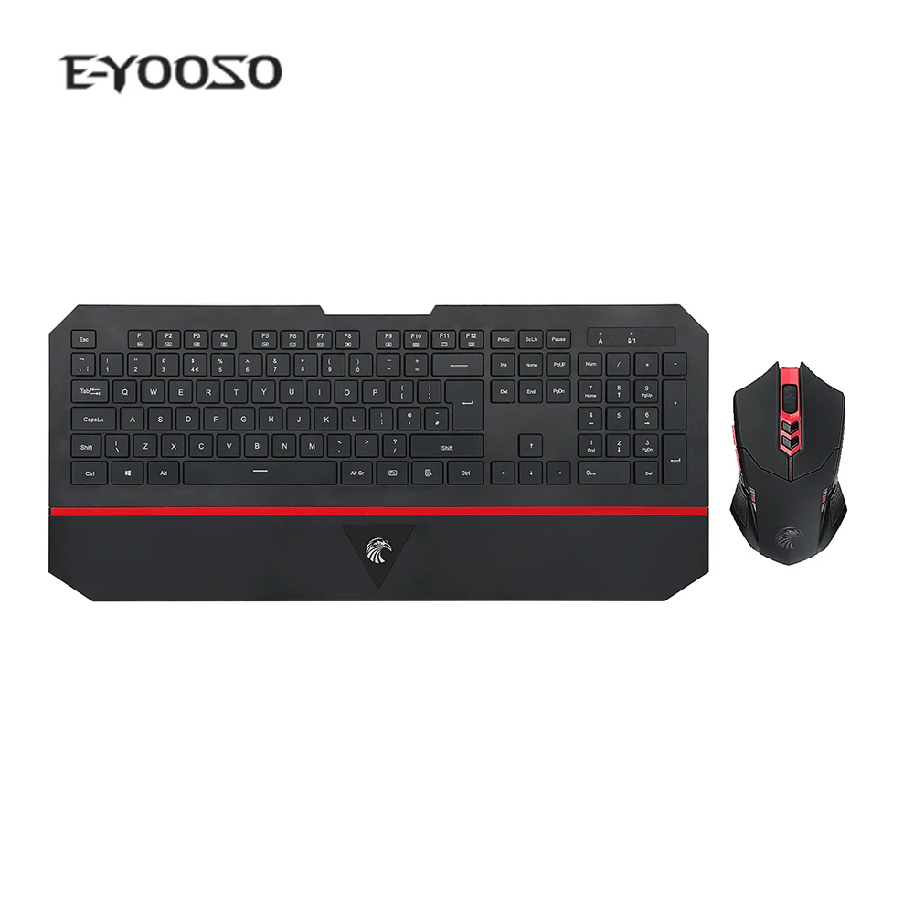 

Wireless Gaming Keyboard and Mouse Combo 2.4G 104 keys Keyboard and 2400 DPI game Mice LED Backlight for Windows Laptop PC