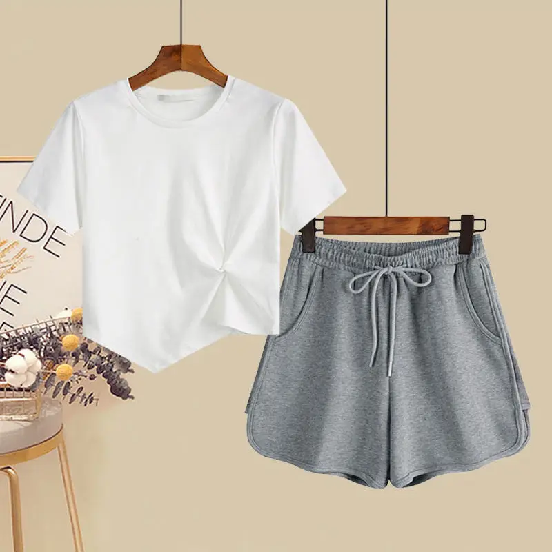 Woman Casual Suit Female Loose Pants Female High Waist Short Sleeve T-shirt Suit Ladies Vintage Streetwear Two Piece Suit A16
Woman Casual Suit Female Loose Pants Female High Waist Short Sleeve T-shirt Suit Ladies Vintage Streetwear Two Piece Suit A16