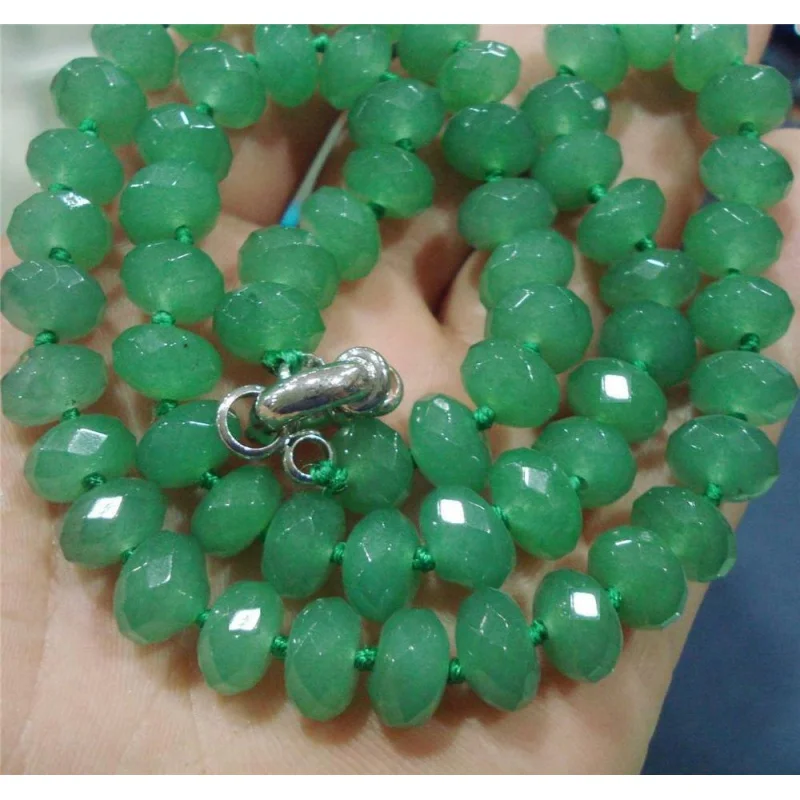 

Ожерелье с круглыми бусинами зеленого изумруда, 5 х8 мм, 18 дюймов;