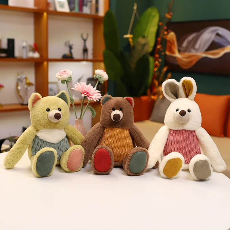 

Милый кролик, лиса, медведь, плюшевая игрушка, Мультяшные мягкие животные, кролик, плюшевые куклы, кавайные мягкие детские игрушки для девочек и мальчиков, подарки, 32/45/60 см