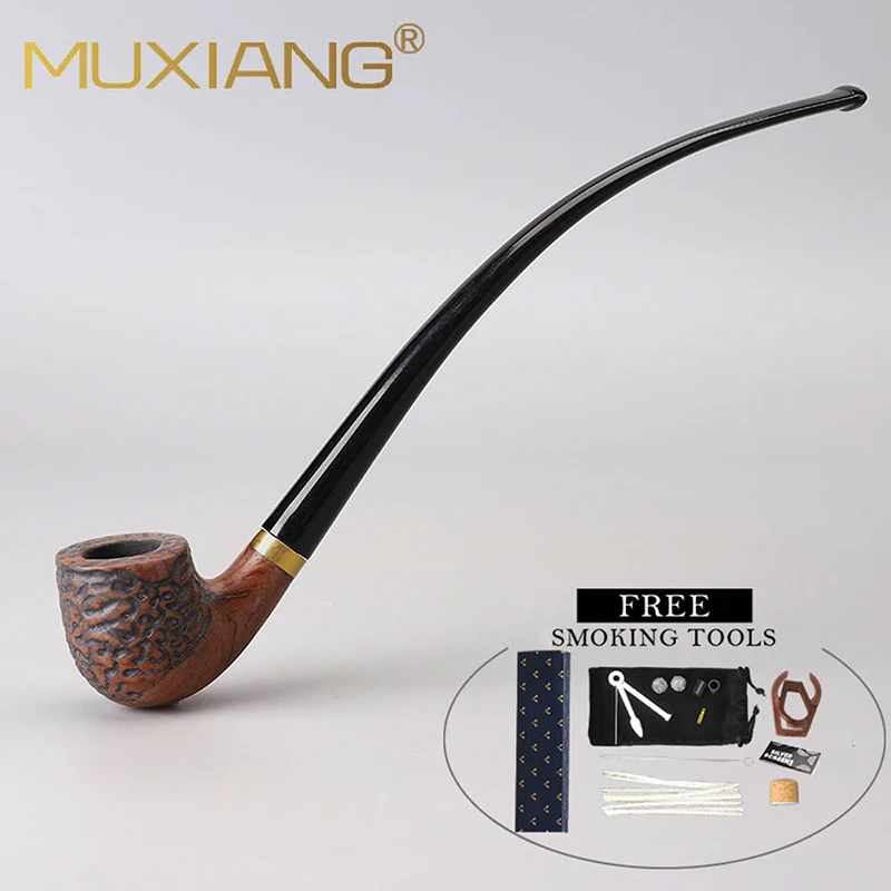 MUXIANG 8.9/22.6cm Rosewood Enchased Tobacco Pipe 3mm Filter Long Handle Reading Stem Churchwarden Smoking Pipe with 10 Tool Kit
MUXIANG 8.9/22.6cm Rosewood Enchased Tobacco Pipe 3mm Filter Long Handle Reading Stem Churchwarden Smoking Pipe with 10 Tool Kit