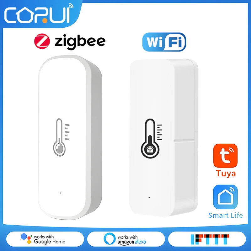 Датчик температуры CoRui Tuya ZigBee Wi-Fi датчик для умного дома с Alexa и гигрометром