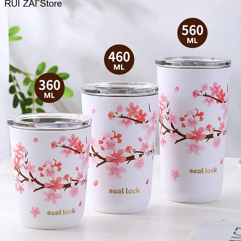 Mugs Stainless Steel Cherry Blossom Thermal Mug with Lid Double Wall Coffee Beer Water Cup Travel Camping Tea Tumbler Drinkware
Mugs Stainless Steel Cherry Blossom Thermal Mug with Lid Double Wall Coffee Beer Water Cup Travel Camping Tea Tumbler Drinkware