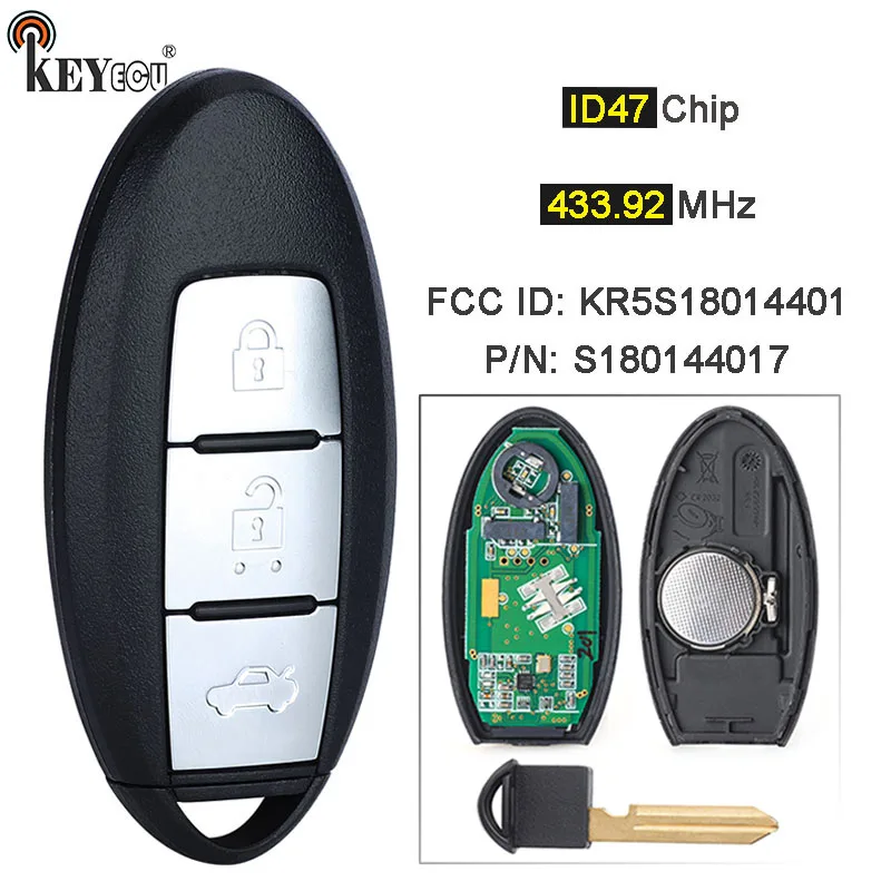 KEYECU 434 МГц ID47 чип S180144017 KR5S18014401 БЕСКЛЮЧЕВОЙ дистанционный брелок для Nissan Altima Maxima Teana Pathfinder Titan 2013-2016
KEYECU 434 МГц ID47 чип S180144017 KR5S18014401 БЕСКЛЮЧЕВОЙ дистанционный брелок для Nissan Altima Maxima Teana Pathfinder Titan 2013-2016