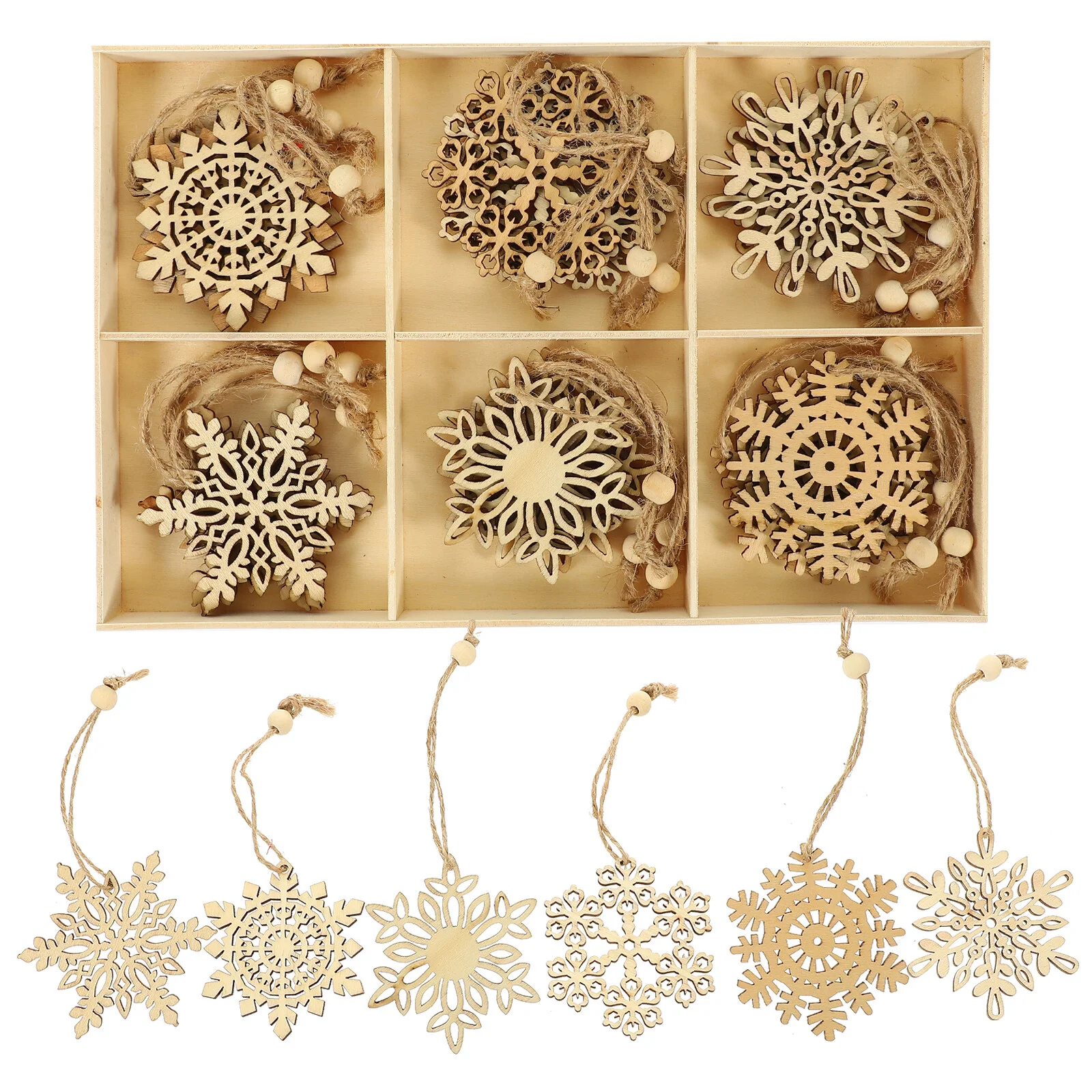 24 Pcs Interior Decor Christmas Utenciles Wooden Snowflake Hanging Ornaments Decorate Xmas Snowflakes Tree
24 Pcs Interior Decor Christmas Utenciles Wooden Snowflake Hanging Ornaments Decorate Xmas Snowflakes Tree