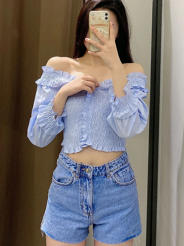 Zach AiIsa summer new sweet and age-reducing all-match V-neck pleated elastic slim temperament exposed navel short shirt
Zach AiIsa summer new sweet and age-reducing all-match V-neck pleated elastic slim temperament exposed navel short shirt