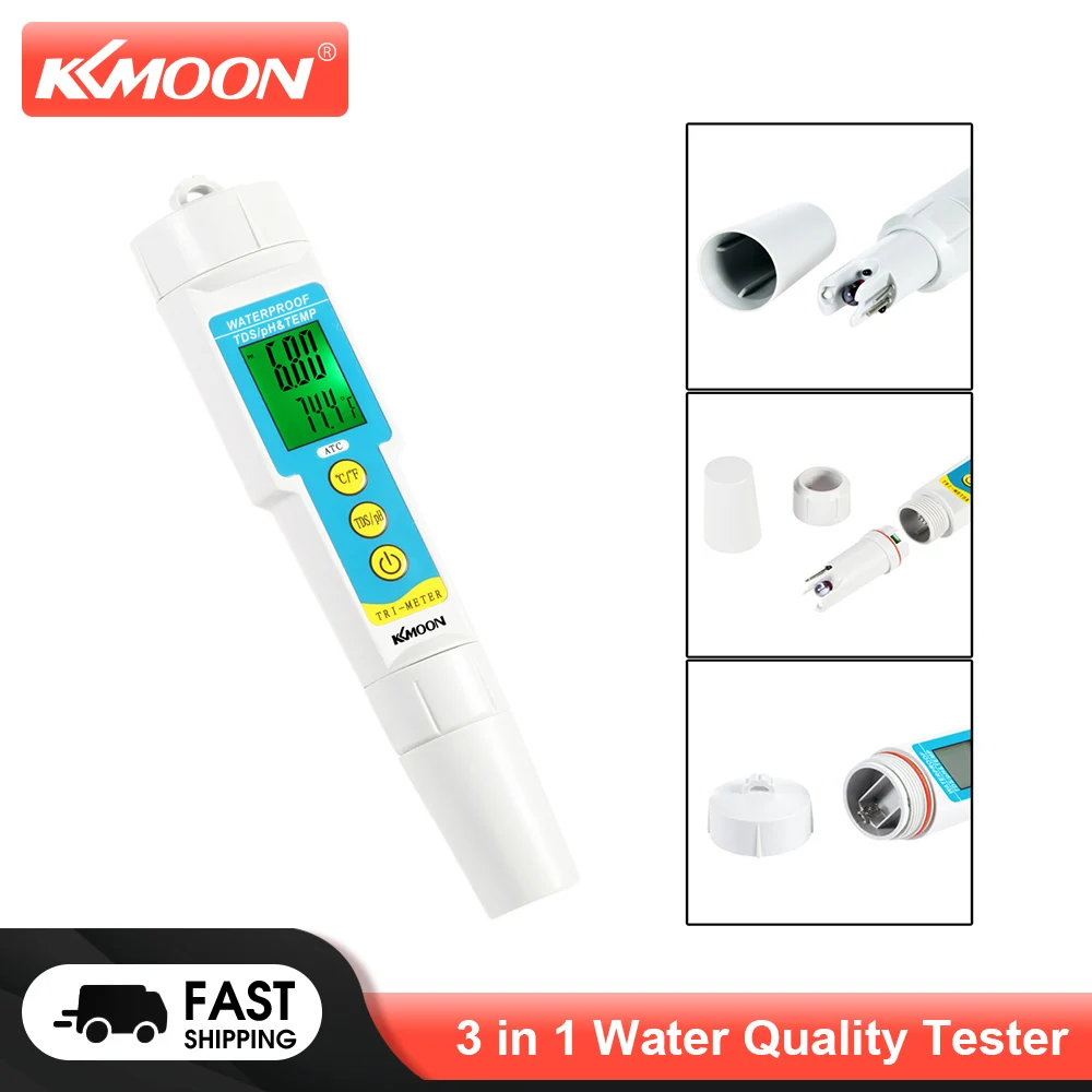 Тестер качества воды KKmoon 3 в 1, многопараметрический измеритель качества воды, PH TDS, ацидометр, устройство для анализа качества воды
Тестер качества воды KKmoon 3 в 1, многопараметрический измеритель качества воды, PH TDS, ацидометр, устройство для анализа качества воды