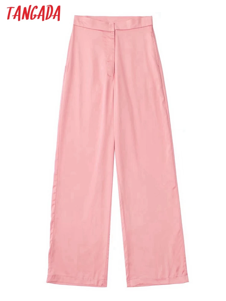 Tangada Fashion Women Pink Satin Suit Pants Trousers Vintage Style Zipper Office Lady Pants Pantalon 3H116
Tangada Fashion Women Pink Satin Suit Pants Trousers Vintage Style Zipper Office Lady Pants Pantalon 3H116