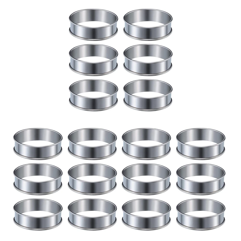 18 Pieces Muffin Tart Rings Double Rolled Tart Ring Stainless Steel Muffin Rings Metal Round Ring Mold For Food Making
18 Pieces Muffin Tart Rings Double Rolled Tart Ring Stainless Steel Muffin Rings Metal Round Ring Mold For Food Making