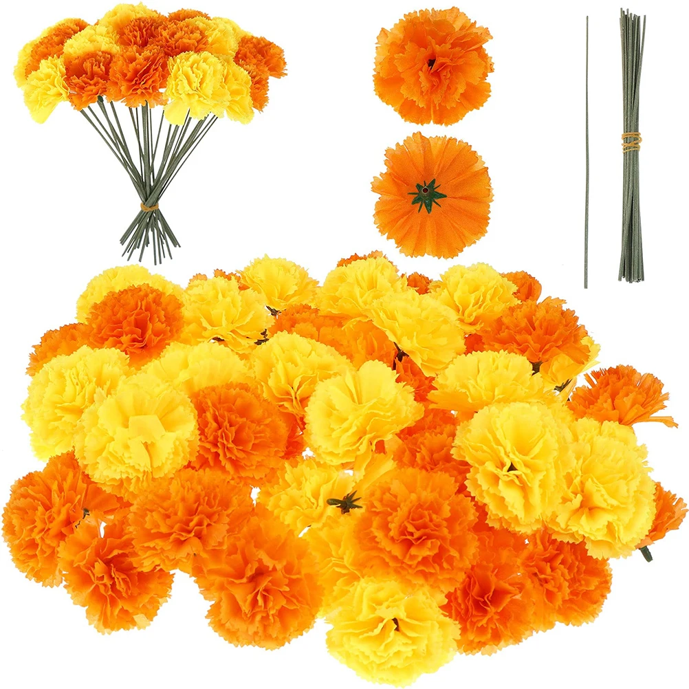 50Pcs Marigold Artificial Flower for Diwali Home Decor DIY Wreath Garland Craft Wedding Party Decoration
50Pcs Marigold Artificial Flower for Diwali Home Decor DIY Wreath Garland Craft Wedding Party Decoration