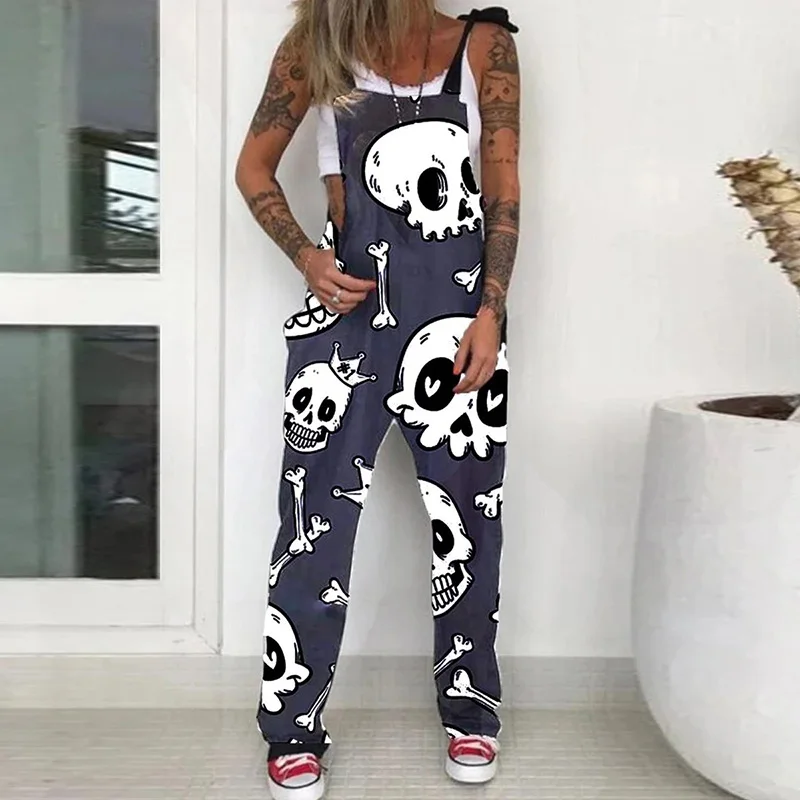 Harajuku Vintage Skull Print Jumpsuits Casual Summer Daisy Strappy Pocket Overalls Play Suit Romper Sleeveless Wide Leg Jumpsuit
Harajuku Vintage Skull Print Jumpsuits Casual Summer Daisy Strappy Pocket Overalls Play Suit Romper Sleeveless Wide Leg Jumpsuit