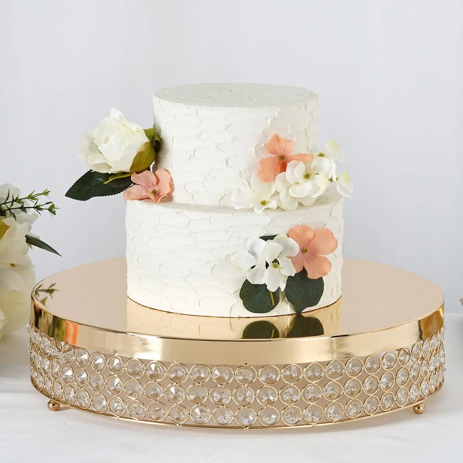 Gold Grand Wedding Beaded Crystal Metal Cake Centerpiece Stand Wedding Party Rise Cake Display Stand - 15.5" Diameter
Gold Grand Wedding Beaded Crystal Metal Cake Centerpiece Stand Wedding Party Rise Cake Display Stand - 15.5" Diameter