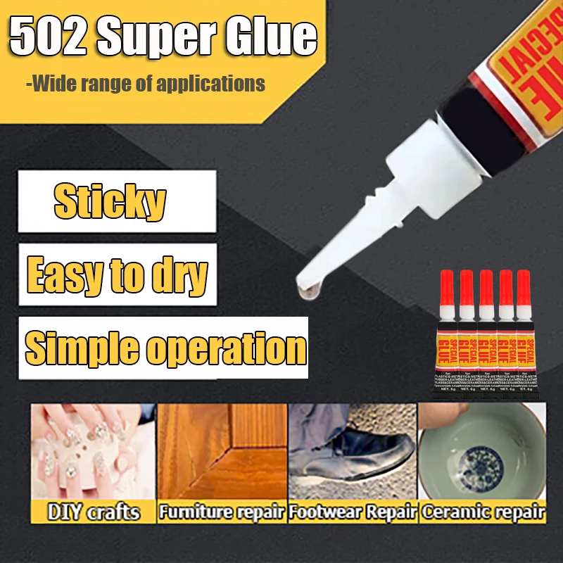 

1-20pcs Liquid Super Glue Wood Rubber Metal Glass Cyanoacrylate Adhesive Stationery Store Nail Gel 502 Instant Strong Bond Leath