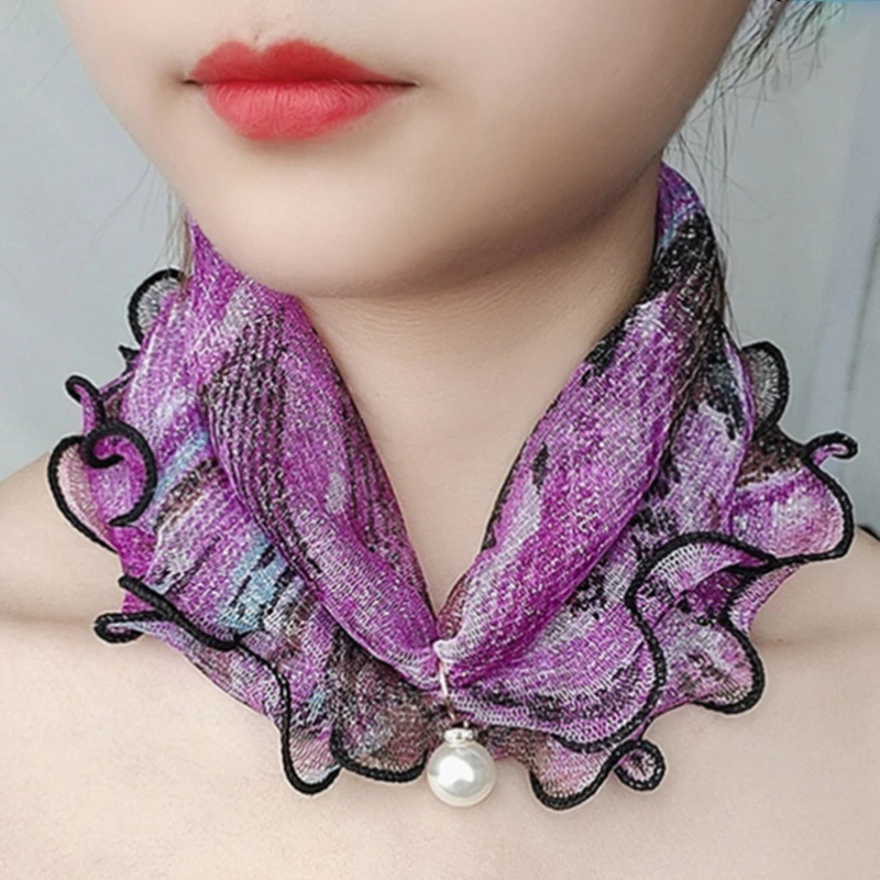Pearl Pendant Scarf Wood Ears Gold Thread Lace Variety Lady Neck Hair Chiffon Scarves 2021 New Fashion Jewelry Accessory Gift
Pearl Pendant Scarf Wood Ears Gold Thread Lace Variety Lady Neck Hair Chiffon Scarves 2021 New Fashion Jewelry Accessory Gift