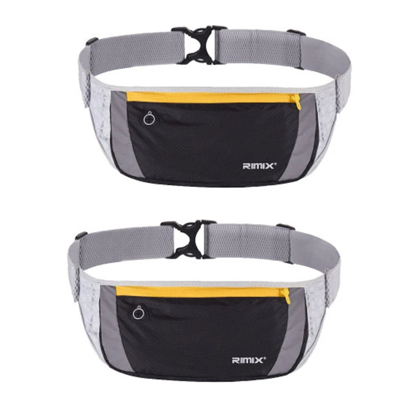 

2X Rimix Sports Pockets Running Fitness Pockets Ultralight Invisible Waistband Outdoor Waterproof Pockets Reflective