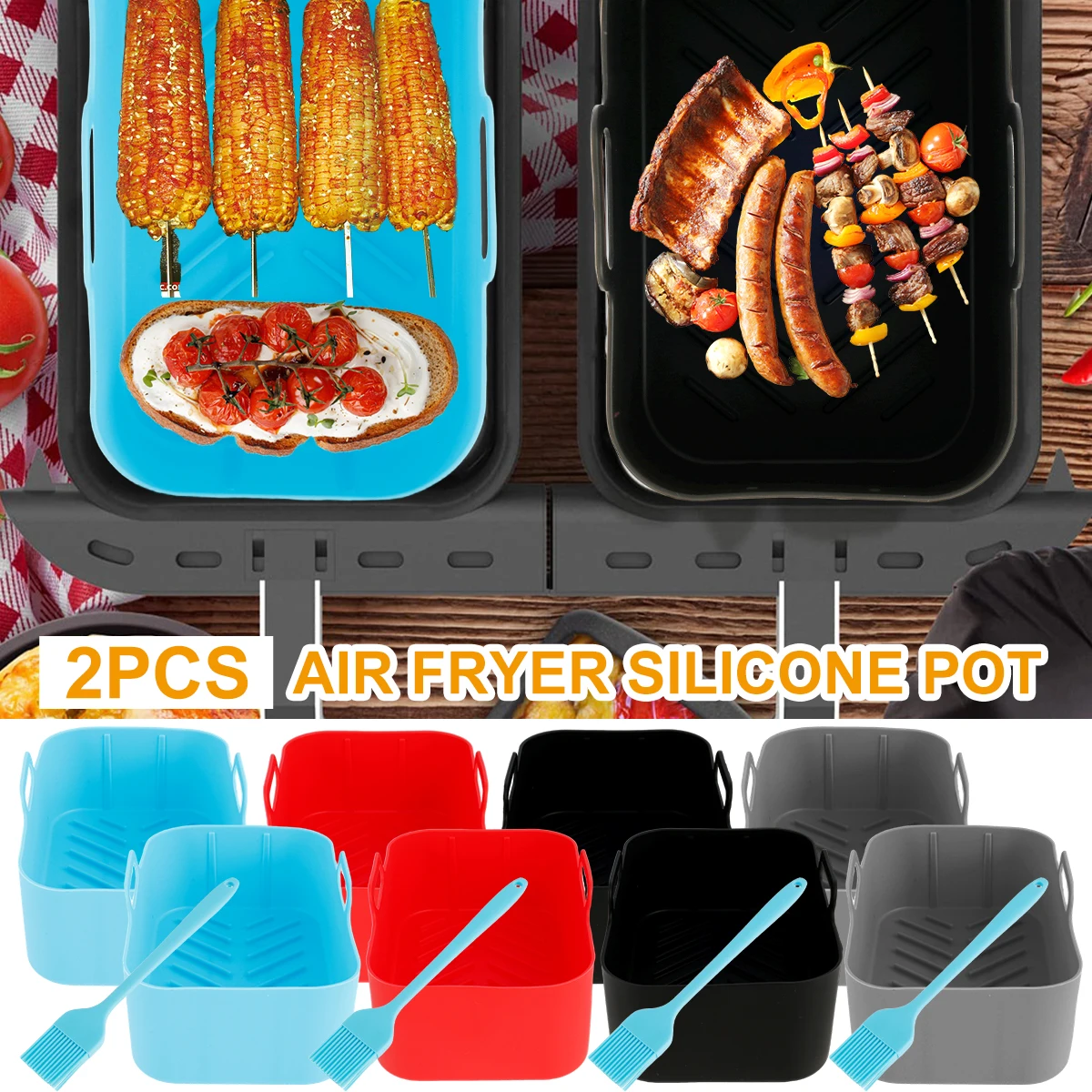 2Pcs Air Fryer Silicone Pot Compatible with Ninja Dual Basket Air Fryers Reusable Air Fryer Liner with Handle Heat Resistant Air
2Pcs Air Fryer Silicone Pot Compatible with Ninja Dual Basket Air Fryers Reusable Air Fryer Liner with Handle Heat Resistant Air