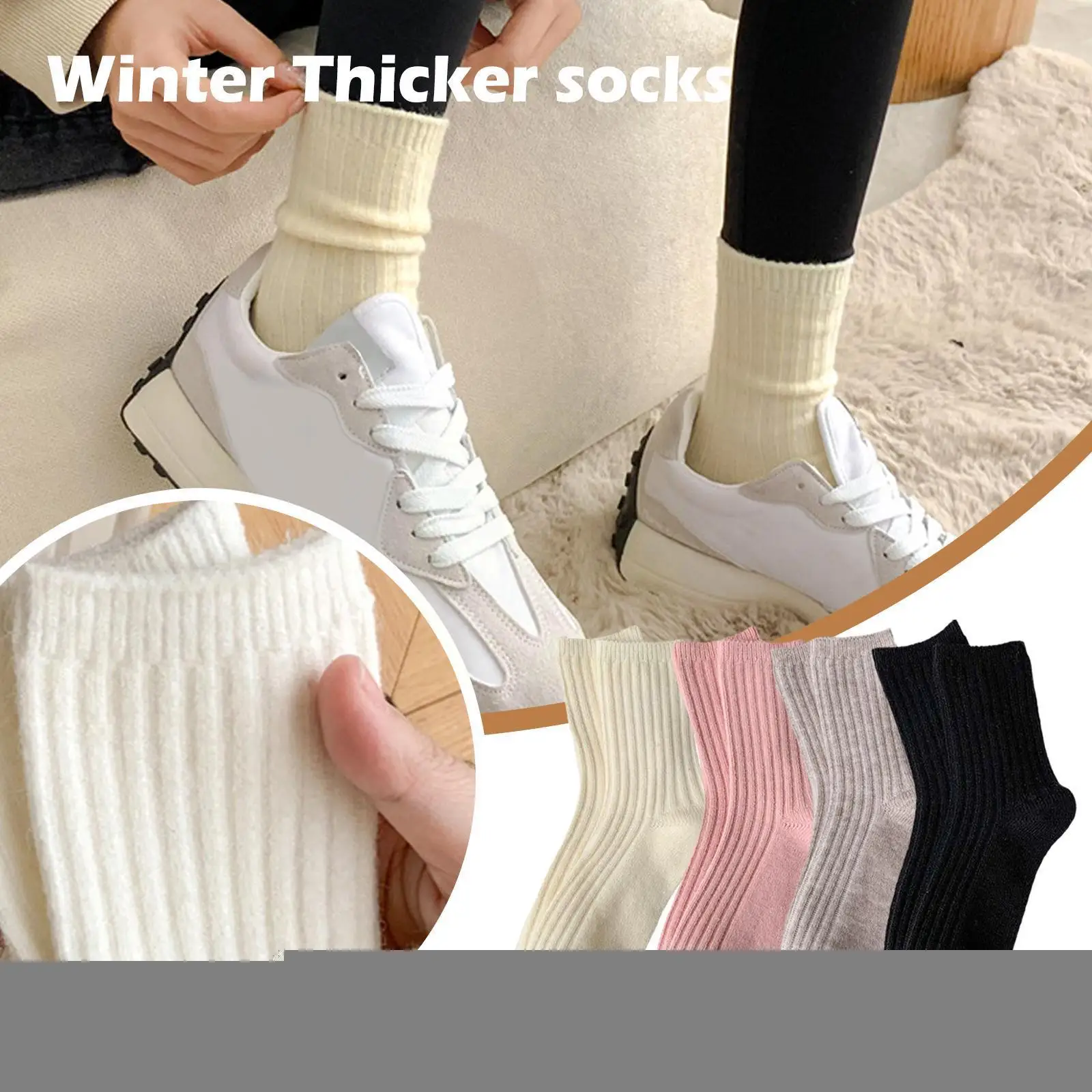 Winter Thicken Cashmere Wool Women Socks Casual Fashion Long Color Crew Sock Warm One-size Thermal Girls Floor Sock K4x2
Winter Thicken Cashmere Wool Women Socks Casual Fashion Long Color Crew Sock Warm One-size Thermal Girls Floor Sock K4x2