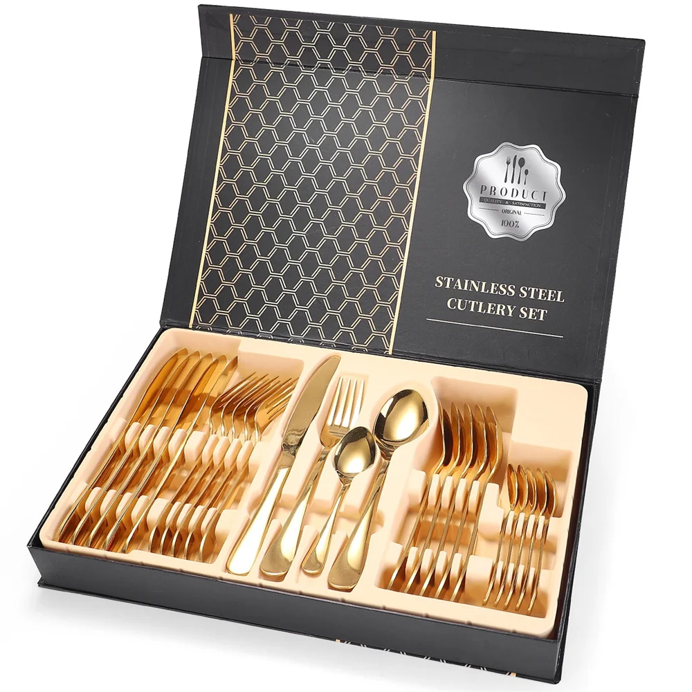 Fork Spoon Knife Stainless Steel Steak Knife Western Food European Style Complete Tableware Knife Fork And Spoon Creative Luxury
Fork Spoon Knife Stainless Steel Steak Knife Western Food European Style Complete Tableware Knife Fork And Spoon Creative Luxury