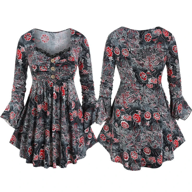 ROSEGAL Bell Sleeve Floral Print Ruched Tees Women Sweetheart Neck Tops Fall,Spring Long Sleeves Blouses 4XL
ROSEGAL Bell Sleeve Floral Print Ruched Tees Women Sweetheart Neck Tops Fall,Spring Long Sleeves Blouses 4XL