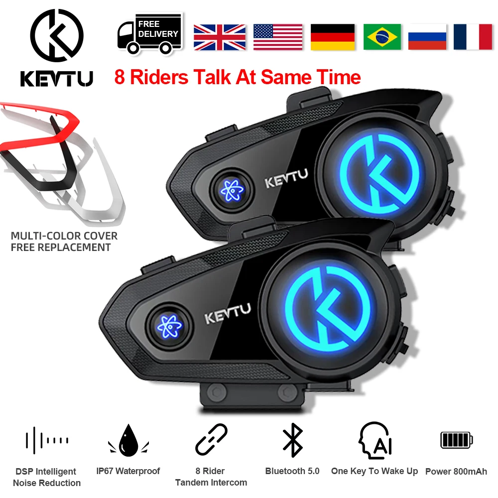2pcs K10 Motorcycle Intercom Helmet Bluetooth Headset BT5.0 Wireless Interphone Communicator fit 8 Riders Waterproof
2pcs K10 Motorcycle Intercom Helmet Bluetooth Headset BT5.0 Wireless Interphone Communicator fit 8 Riders Waterproof