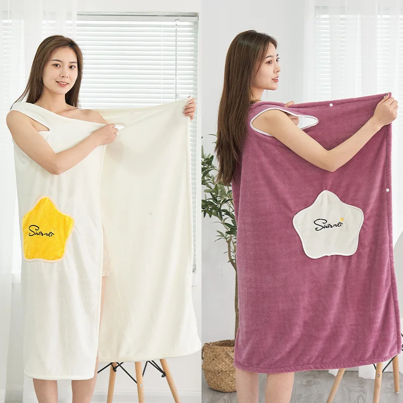 Women Bathrobe Wearable Bath Towels Coral Fleece Bath Skirt Absorbent Sling Bath Skirt Shower Bathroom Quick Dry Towel
Women Bathrobe Wearable Bath Towels Coral Fleece Bath Skirt Absorbent Sling Bath Skirt Shower Bathroom Quick Dry Towel