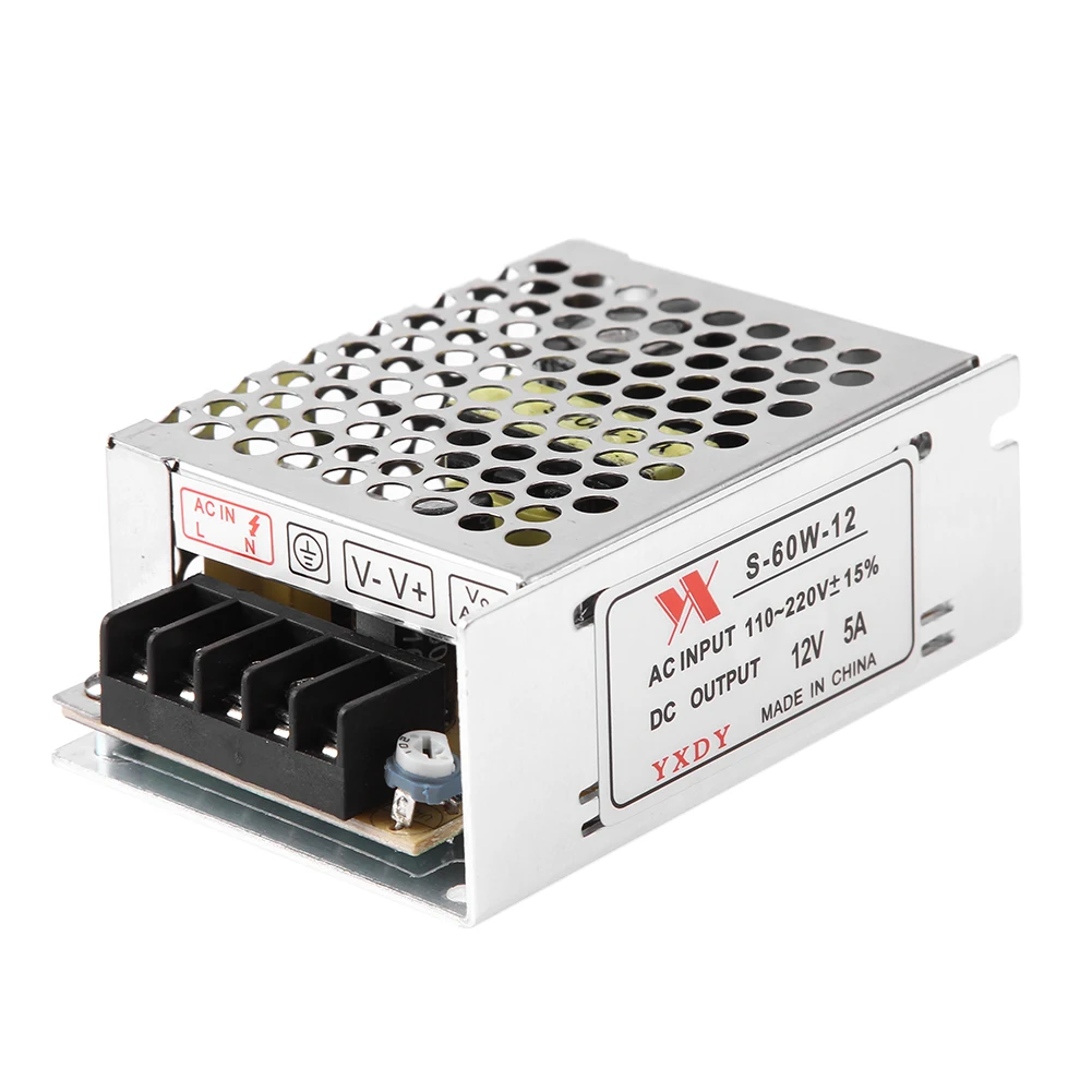 AC 90-260V to DC 12V 5A 60W Lighting Transformers LED Driver Power Adapter for LED Strip Light Switch Power Supply
AC 90-260V to DC 12V 5A 60W Lighting Transformers LED Driver Power Adapter for LED Strip Light Switch Power Supply