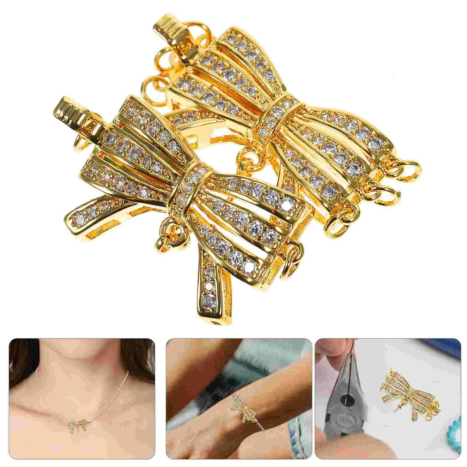 

10 Pcs Button Hand Chain Bracelet DIY Necklace Connectors Magnetic Bead Pendants Clasps Layered Look Alloy Separator Layering