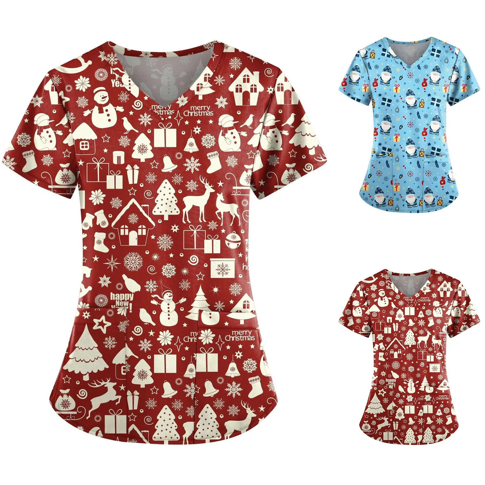 Женская рубашка с коротким рукавом, V-образным вырезом и принтом
Женская рубашка с коротким рукавом, V-образным вырезом и принтом