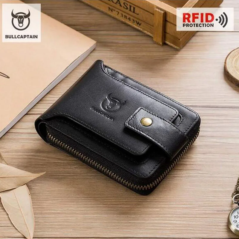 BULLCAPTAIN Brand Men RFID Wallet Male Organizer Coin Purse Pockets Genuine Leather Retro Zipper Clamp Wallet Card Holder
BULLCAPTAIN Brand Men RFID Wallet Male Organizer Coin Purse Pockets Genuine Leather Retro Zipper Clamp Wallet Card Holder