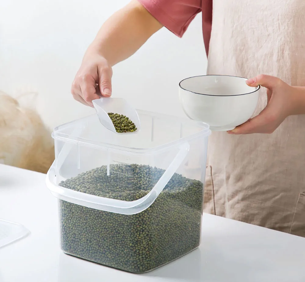 Storage Box 5.5L Plastic Rice Grain Sealed Moisture-proof Large Pet Food Storage Container Handle With Spoon Anti-Oxidation
Storage Box 5.5L Plastic Rice Grain Sealed Moisture-proof Large Pet Food Storage Container Handle With Spoon Anti-Oxidation