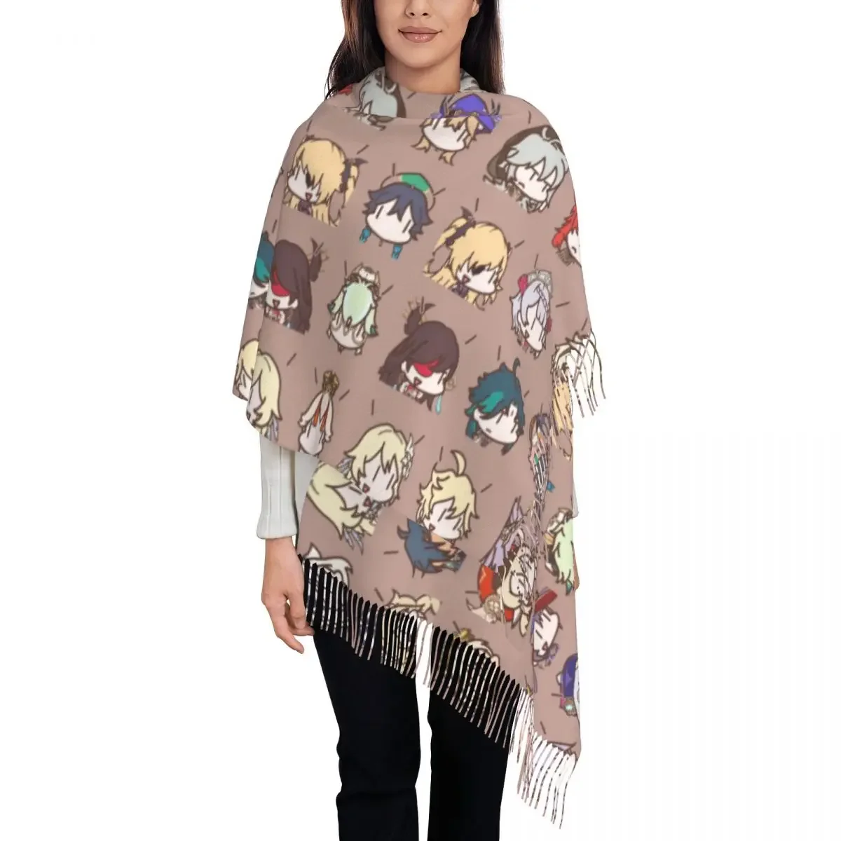Genshin Impact Kawaii Chibi Characters Tassel Scarf Women Soft Manga Shawls Wraps Female Winter Scarves
Genshin Impact Kawaii Chibi Characters Tassel Scarf Women Soft Manga Shawls Wraps Female Winter Scarves