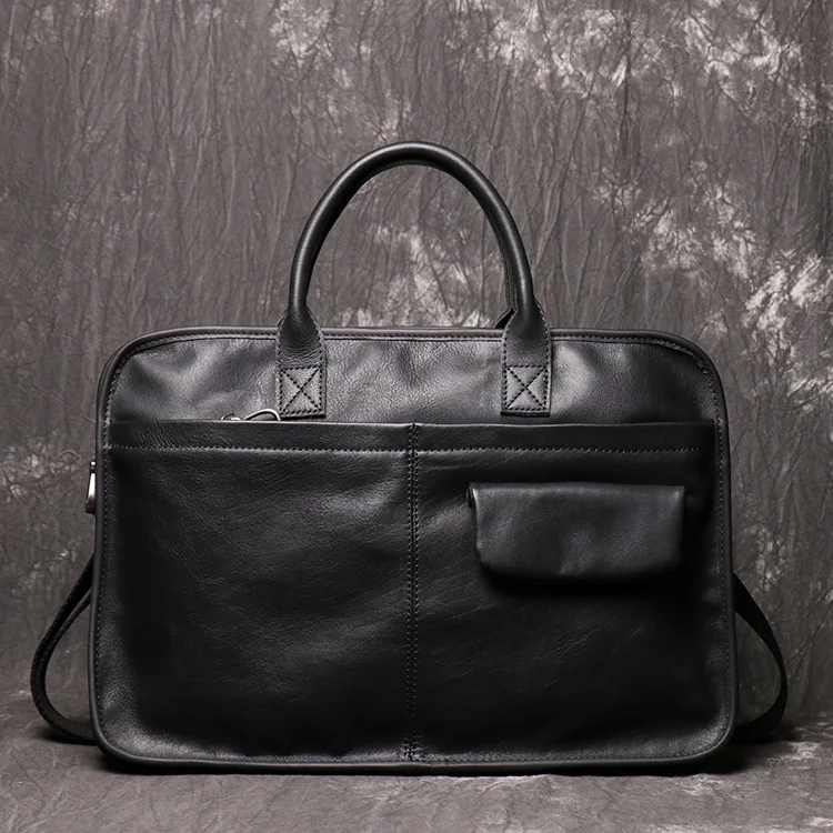 

Удобный и модный мужской кожаный портфель, сумка-мессенджер из воловьей кожи на одно плечо, вместительная Компьютерная сумка