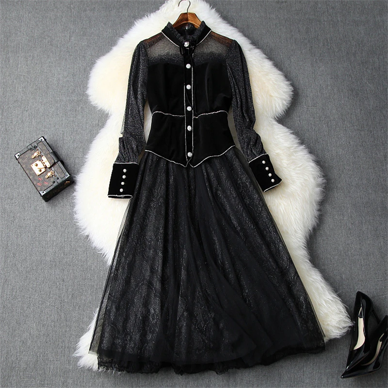 Sexy Vestidos Lady Ball Gown Evening Robe 2022 Spring Elegant Women Long Sleeve Velvet Patchwork Midi Mesh Dress for Party
Sexy Vestidos Lady Ball Gown Evening Robe 2022 Spring Elegant Women Long Sleeve Velvet Patchwork Midi Mesh Dress for Party