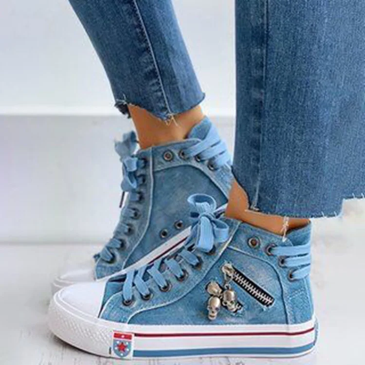 Spring/Autumn Casual Shoes Trainers Walking Skateboard Lace-up Shoes Femmes Women Fashion Sneakers Denim Canvas Shoes
Spring/Autumn Casual Shoes Trainers Walking Skateboard Lace-up Shoes Femmes Women Fashion Sneakers Denim Canvas Shoes