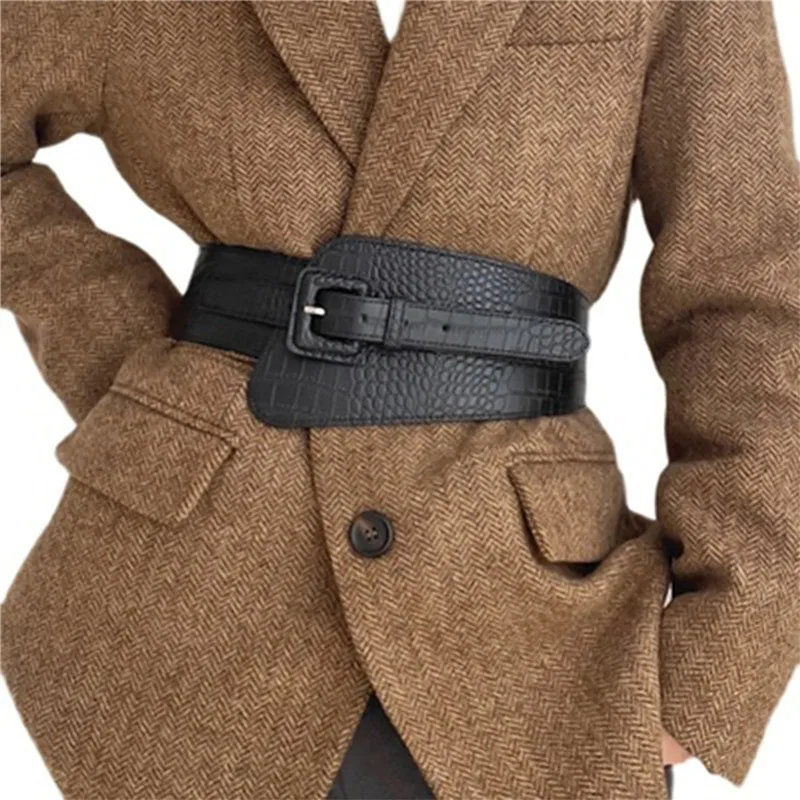 Ladies Belt Crocodile Pattern PU Leather Wide Belt Coat Dress Coat Corset Fashion Luxury Designer Brand Belts For Women
Ladies Belt Crocodile Pattern PU Leather Wide Belt Coat Dress Coat Corset Fashion Luxury Designer Brand Belts For Women
